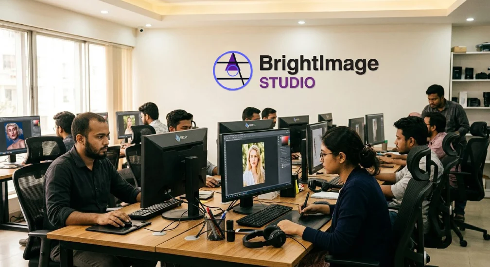 BrightImage Studio professional photo editing team office